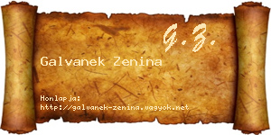 Galvanek Zenina névjegykártya